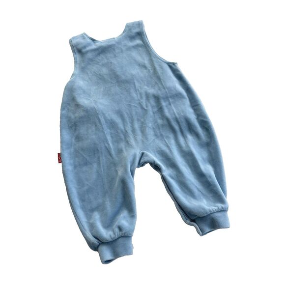 Vtg Le Top Romper Velour Blue Snowman 3D Pockets Xmas Christmas Winter Sz 12M - Picture 8 of 8